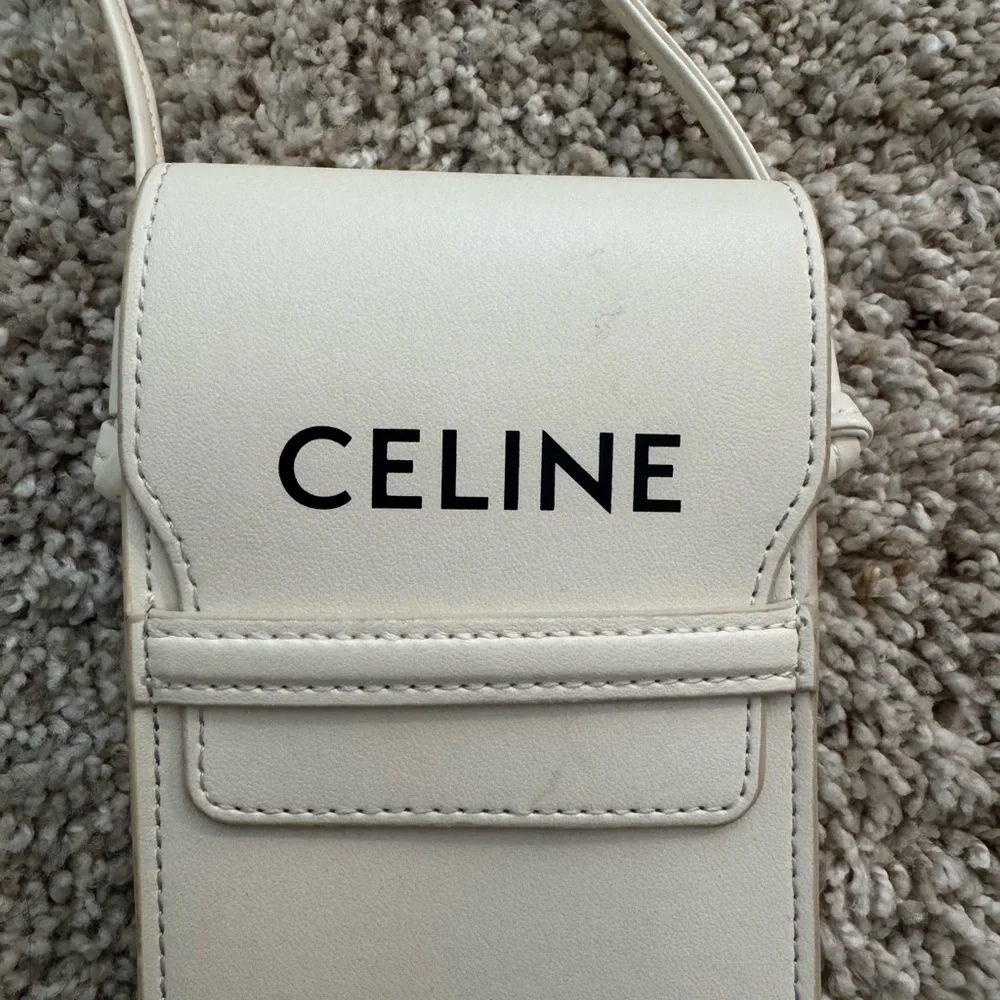Celine Smooth Calfskin Sunglasses/Phone Pouch White